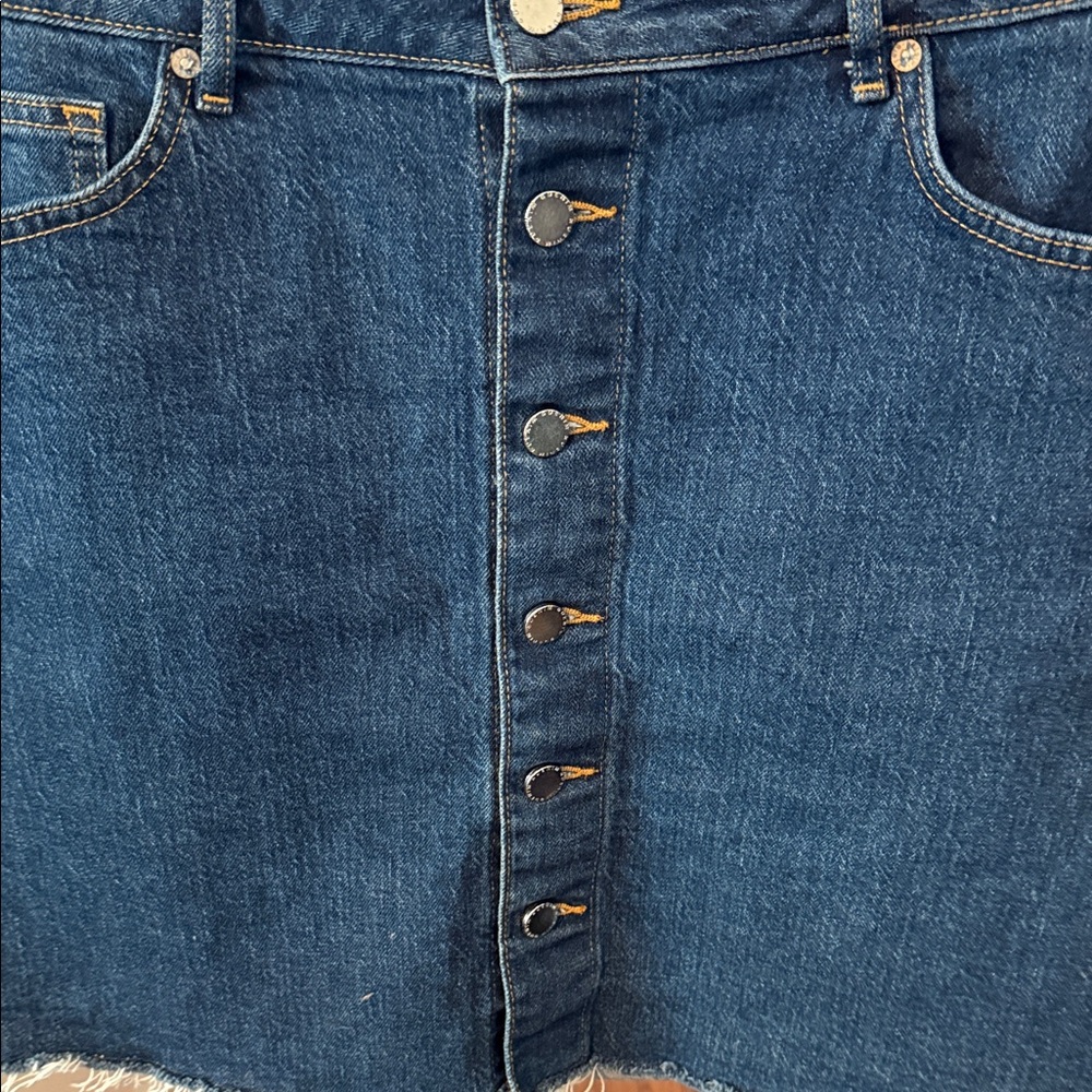 H&M Denim Button-Front Skirt Size 10 - Picture 2 of 7